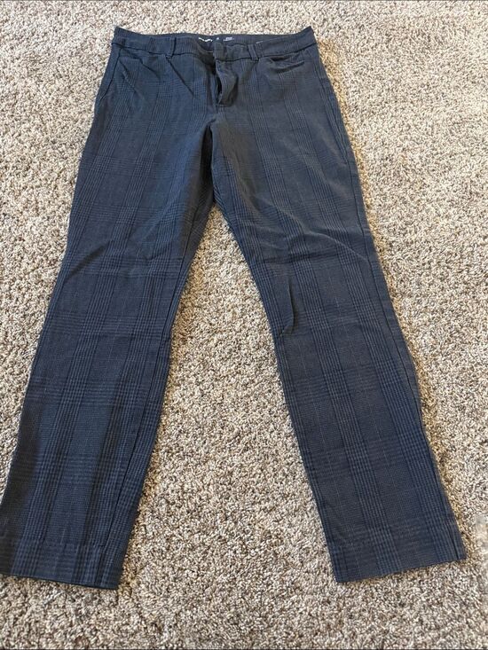 Old Navy Pants - Old Navy Navy Plaid Cropped Straight Pants